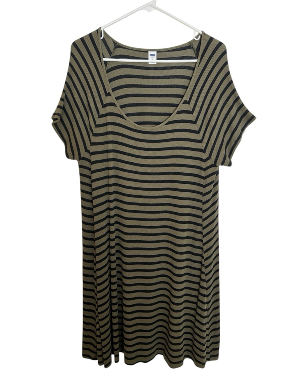 Old Navy Size XL Black & Army Green Stripe Swing Dress